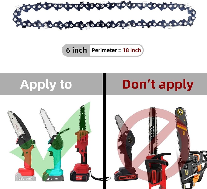 Durable 6-Inch Chainsaw Chain Set: 4-Pack with Guide Bar for Quick Installation gallery
