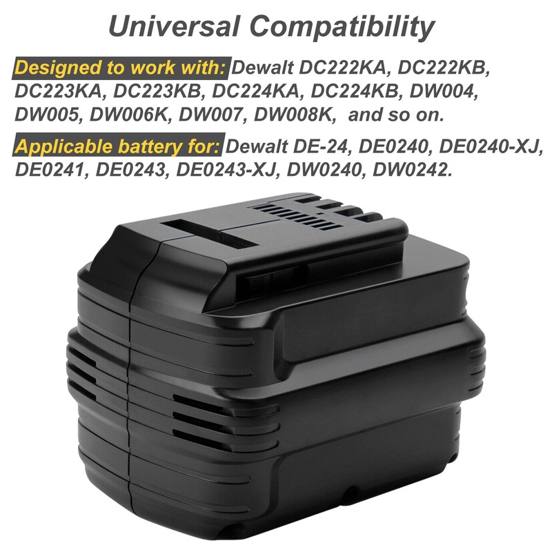 2Pack 4Ah 24V Battery for Dewalt DE0240-XJ DE0241 DE0243-XJ DW0240 DW0242 DW017 gallery