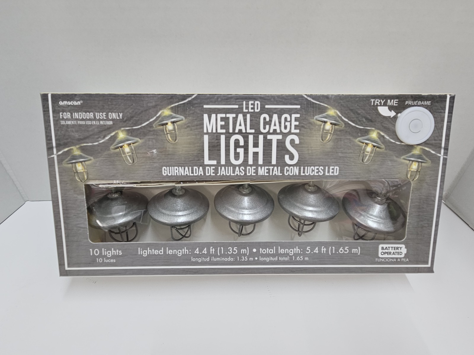 5.4 Ft Amscan LED Metal Cage Lights For Indoor Use Only gallery