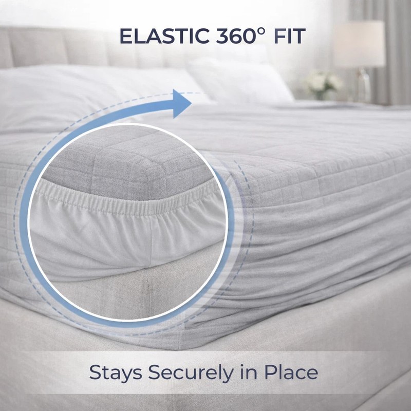 Grounding Earthing Fitted Sheet Twin 5% Silver Fiber Bed Sheet White gallery