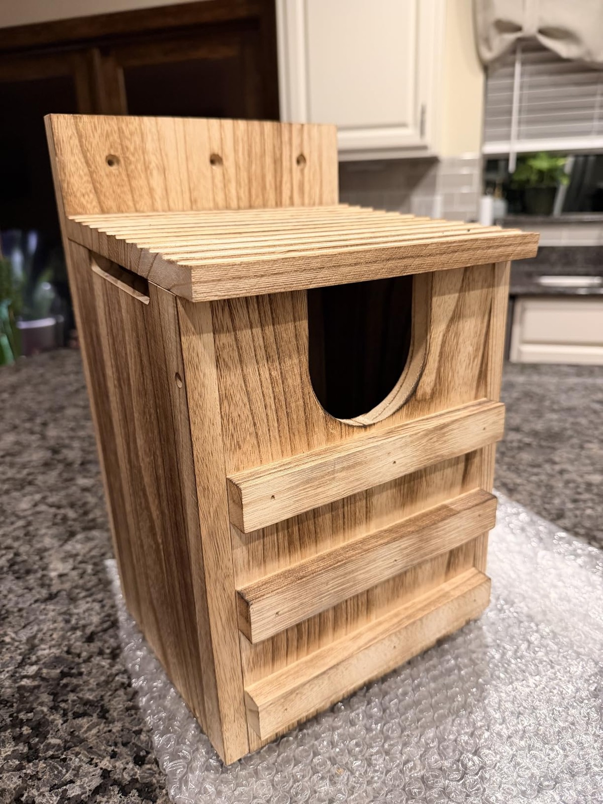 Large Wooden Owl House Predator-Deterrent Nesting Box Outdoor w/ 2 Coco Liners gallery