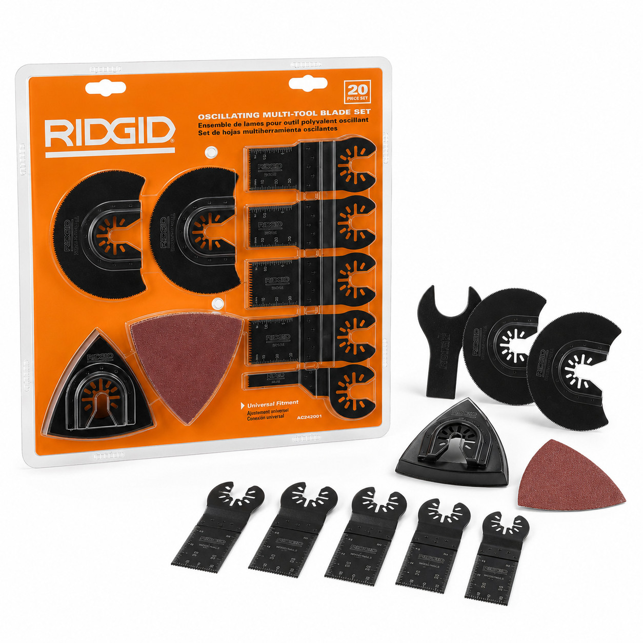 RIDGID AC242001 20 Pc Oscillating Multi Tool Blade Set Kit NEW Universal Blades gallery