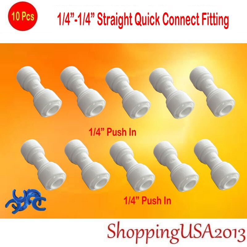 10X 1/4"-1/4" Push In Straight Fitting Quick Connect Connector Connection gallery