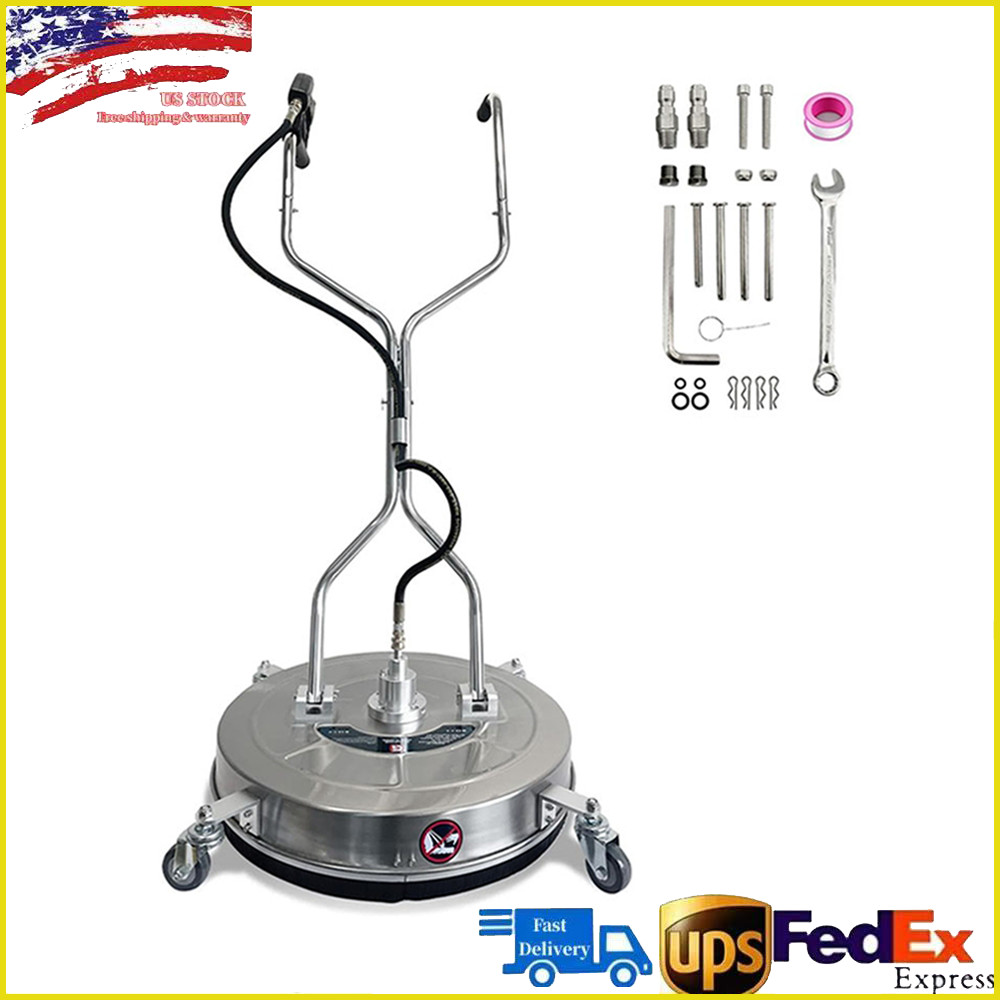 24" Pressure Washer Surface Cleaner 4900PSI w/ 4 Wheels & 2 Handles for Driveway gallery