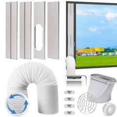 Portable AC Window Vent Kit – Adjustable Sliding Plate 59 Exhaust Hose