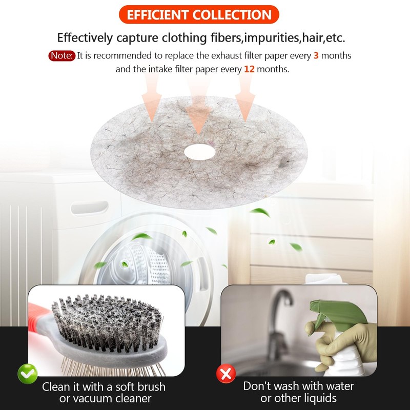 【Polyester Upgrade】20 PCS Dryer Exhaust Filter for Panda by Beaquicy - White gallery
