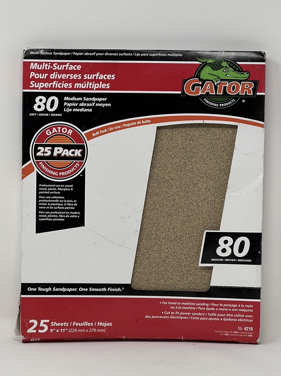 Gator Multi-Surface 9 In. x 11 In. 80 Grit Medium Sandpaper (25-Pack) 4210 gallery