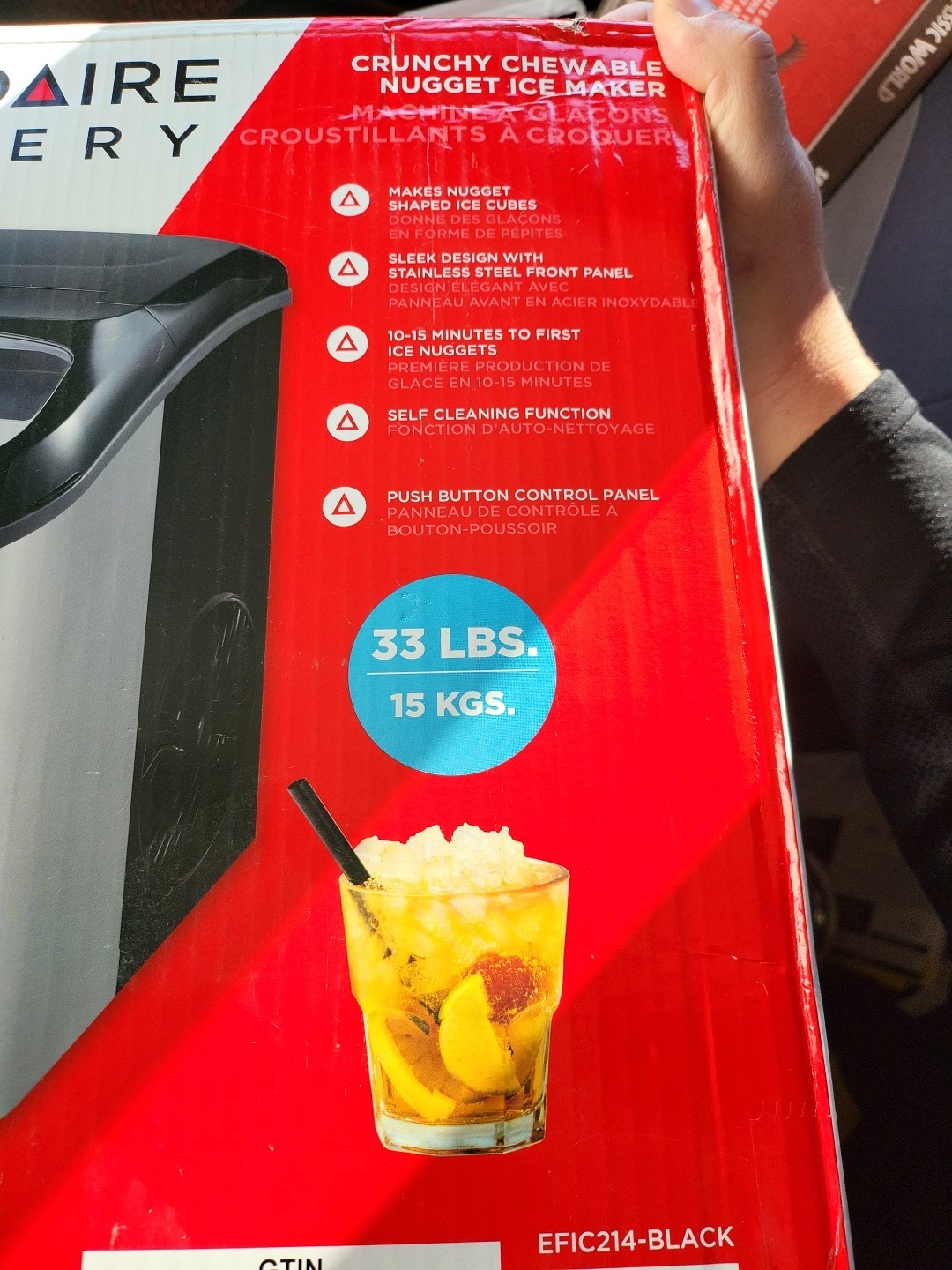 Frigidaire 33 lbs Capacity Nugget Ice Maker, Stainless Steel NEW EFIC214-GRAY gallery