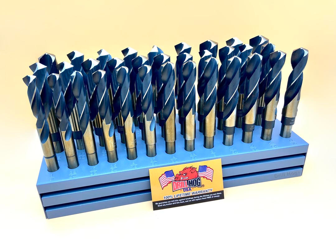 33 Pc Silver & Deming Jumbo Drill Bit Set 1/2~1 Cobalt M42 Drill Hog® Warranty gallery