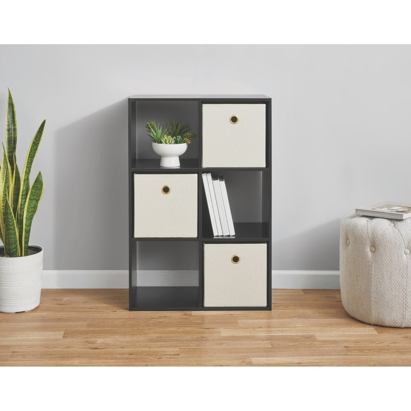 Mainstays 6 Cube Storage Organizer, Black, Shelving Unit gallery