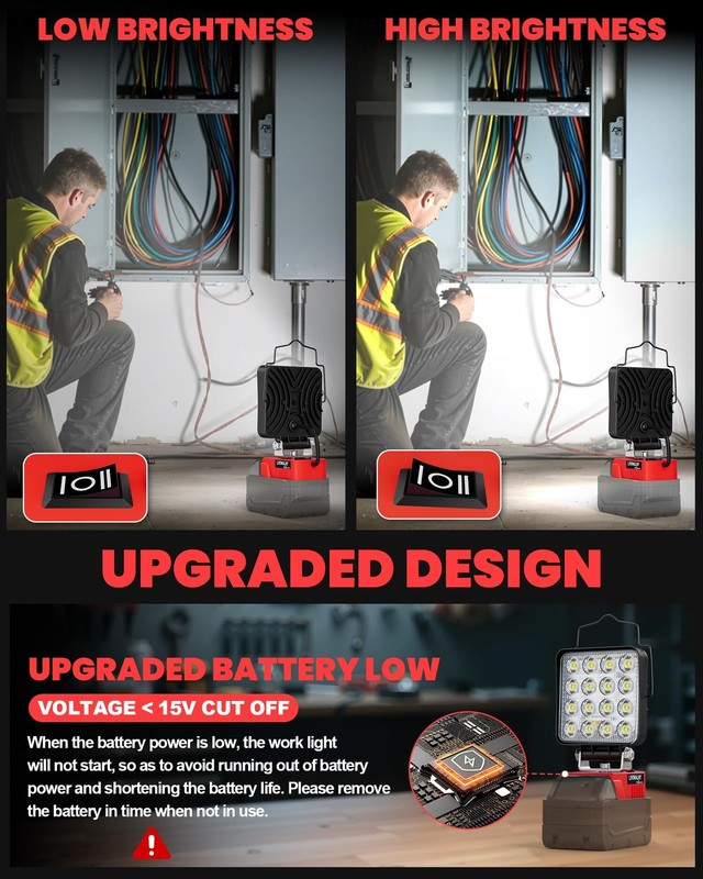 Work Light Portable 11200LM Floodlight USB C Charger 18V Battery Construction gallery