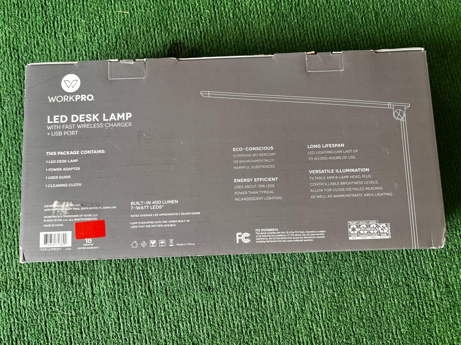 W1) WorkPro LED USB Desk Lamp with Wireless Charger 16.54 "H Silver/White Finish gallery