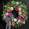Spring Summer Wreaths for Front Door 24 Inch with Roses, Tulips & Greenery Sprin gallery