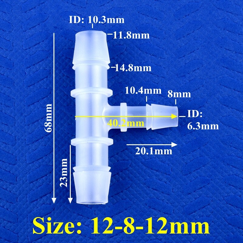 T Type Three Way Plastic Pagoda Reducing Connector Pipe Hose Joiner Tube Fitting gallery