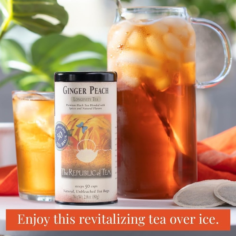 50 Count Ginger Peach Black Tea - Invigorating Caffeine with Health Benefits gallery