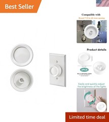 Durable White Rotary Dimmer Knobs – 2 Pack, Perfect for Home Lighting Control