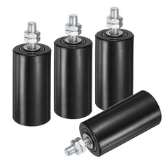 4Pcs Slide Gate Guide Roller 4″ Nylon Sliding Gate Support Assembly Black