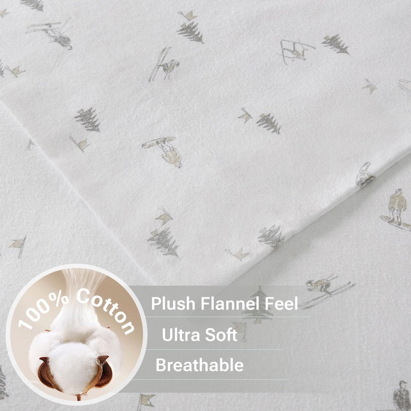 True North by Sleep Philosophy Flannel Sheets Twin XL Size, Cozy 100 Cotton F... gallery