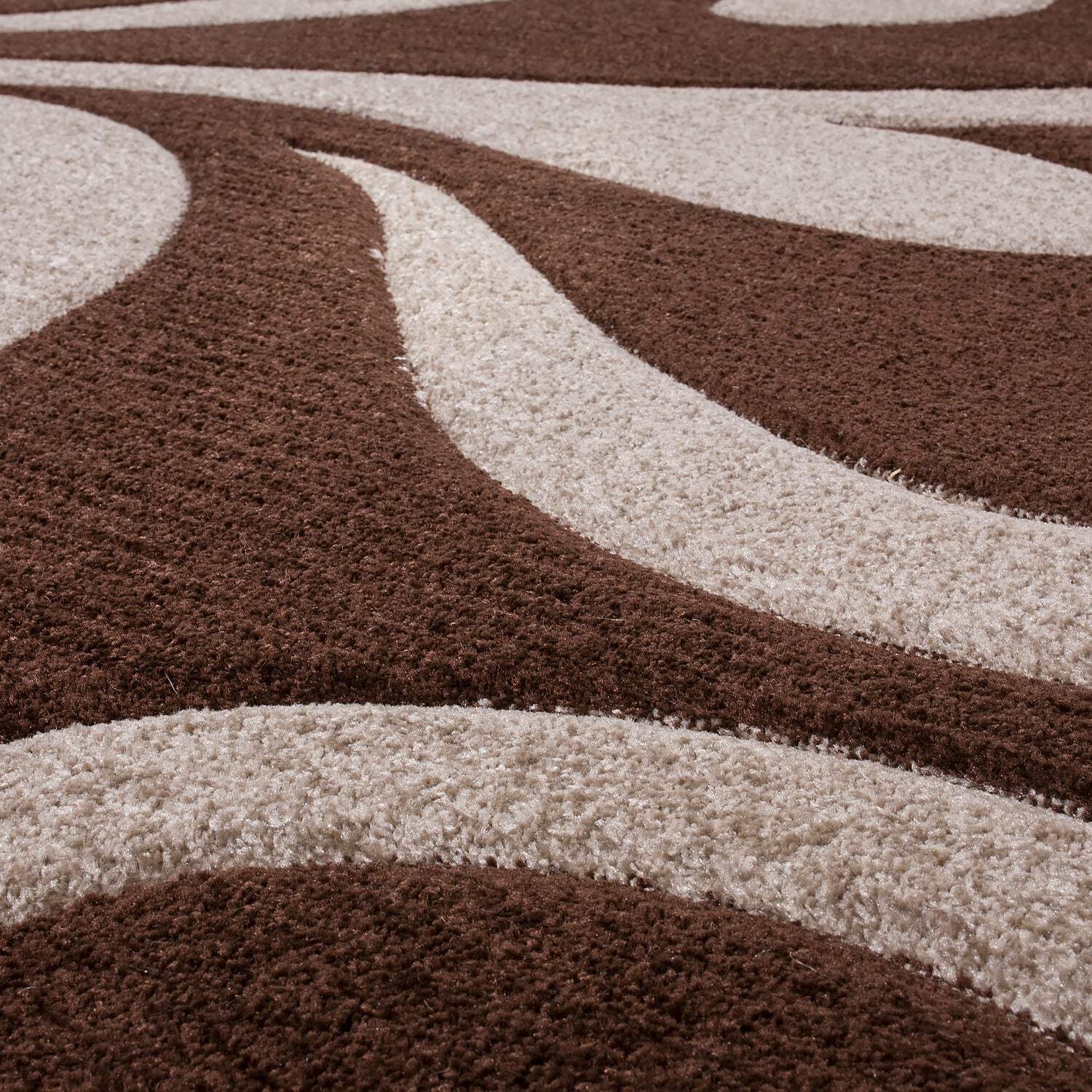 Area Rug Lafleur Modern Floral Pattern with Contour Cut - Brown gallery
