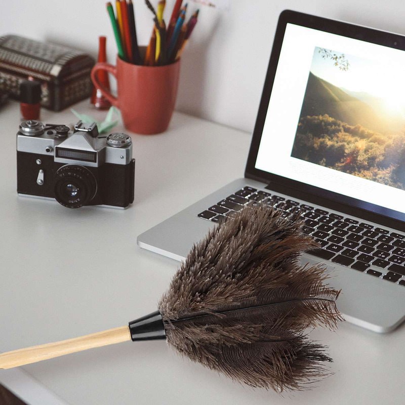 2Pcs 16" Ostrich Feather Duster Durable Dust Collecting Cleaning Tool In Wool US gallery