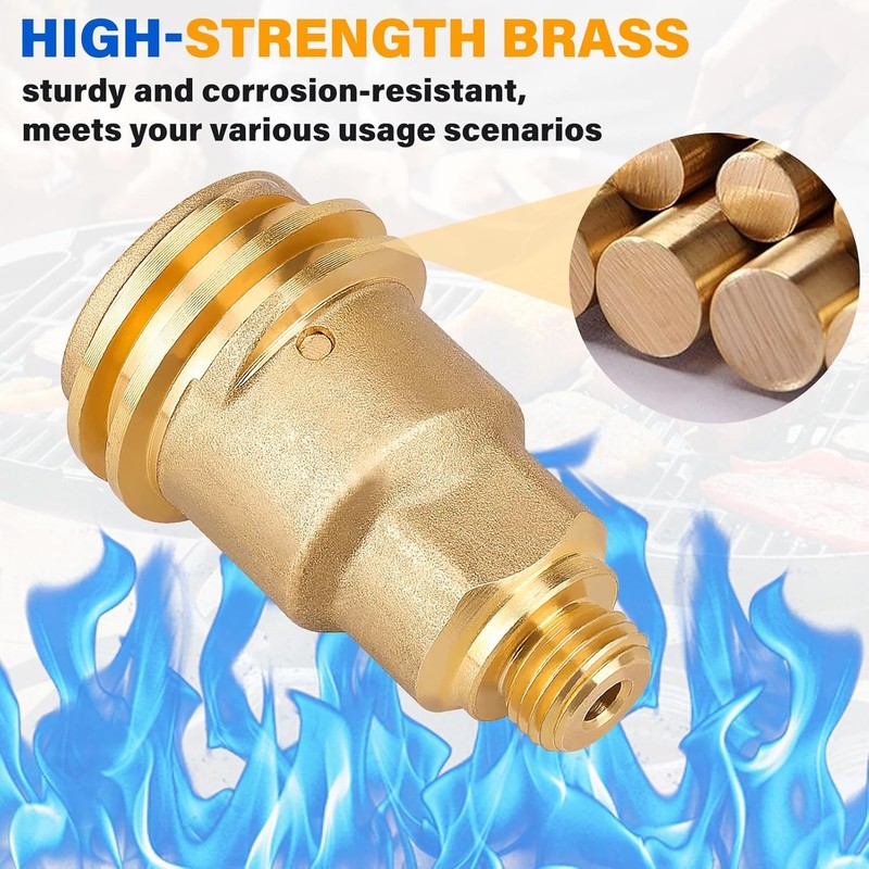 Solid Brass QCC1 Nut Propane Gas Fitting Adapter 1/4" Male Pipe Thread Connector gallery