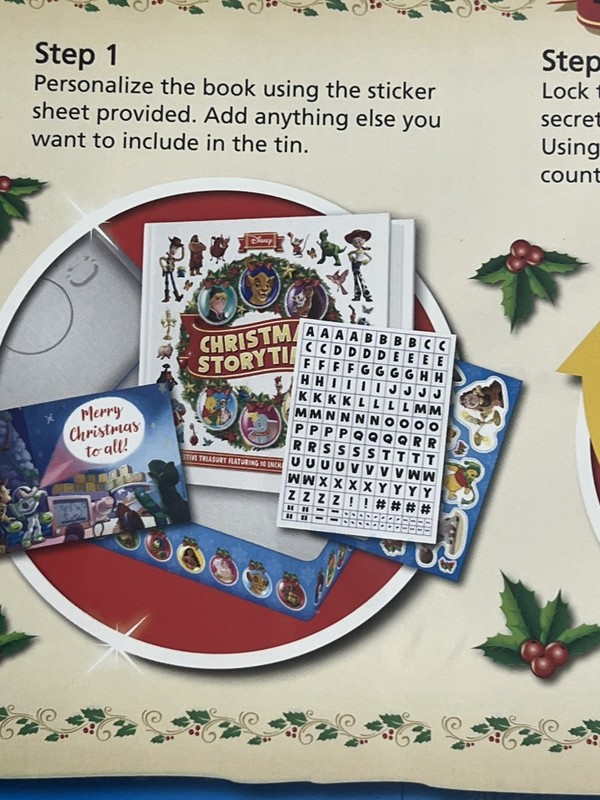 Disney 7 Days Until Christmas Countdown Advent Book Locking Tin & Stickers New gallery
