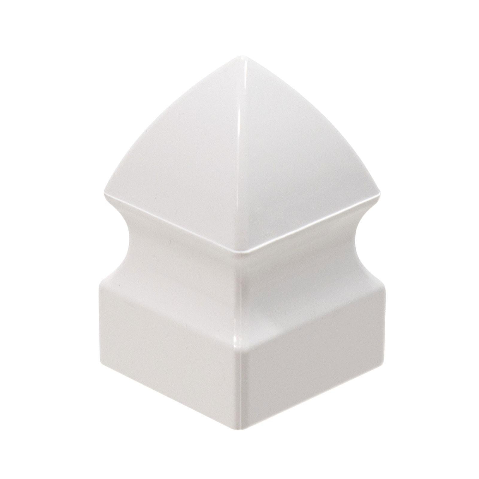 1" x 1" Gothic Vinyl Picket Caps - White (Pack of 5) gallery