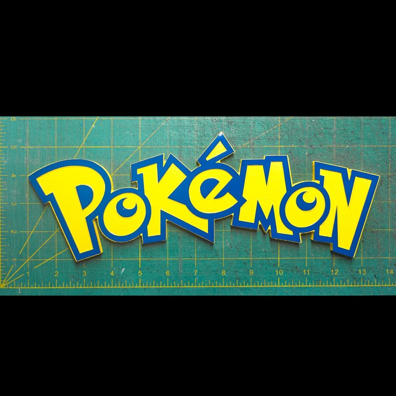 Large Engraved Pokemon Logo Sign Wall Art gallery