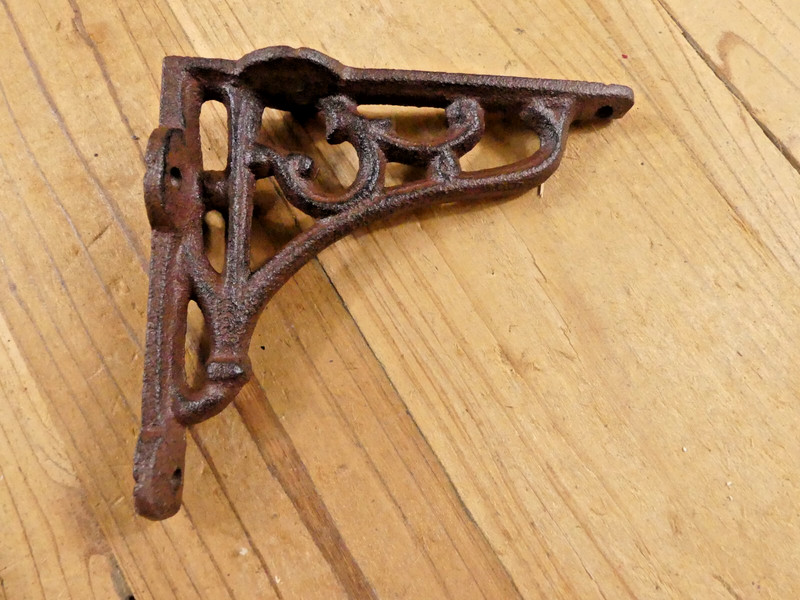 12 Antique Style Brace Wall Bracket Cast Iron Brackets SMALL 3 1/2" X 3 7/8" gallery
