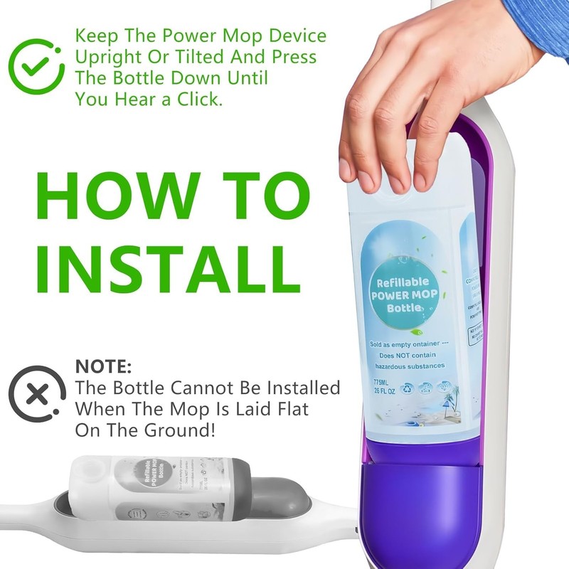 PowerMop Refillable Bottle for Swiffer PowerMop Mop,24 FL.OZ Leak-Proof Reusable gallery