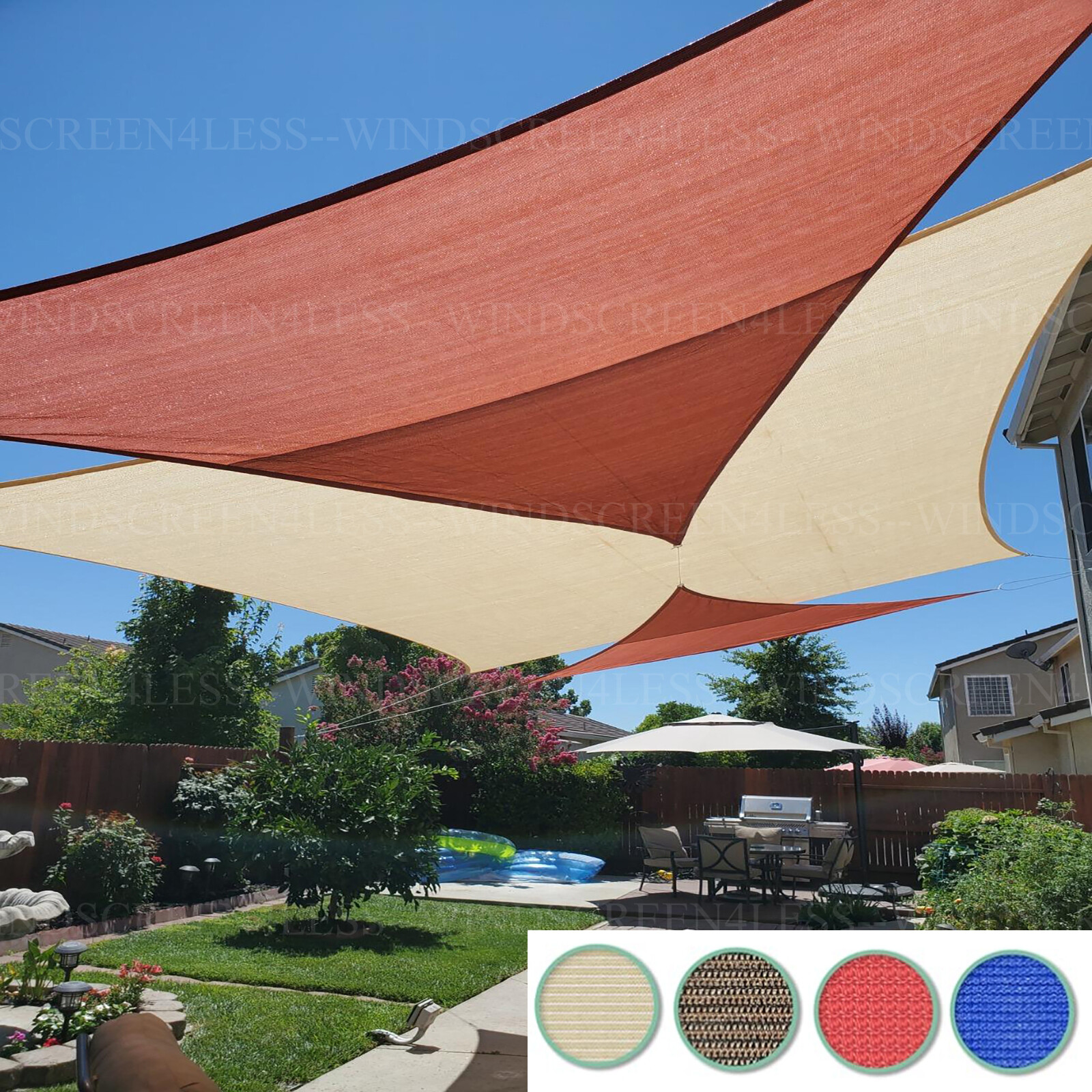Sun Shade Sail Triangle Patio Awning Outdoor Garden Pool Canopy Shelter Cover gallery