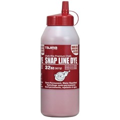 Dark Red Marking Chalk 32 oz Semi-Permanent Snap-Line Dye with Durable Bottle &
