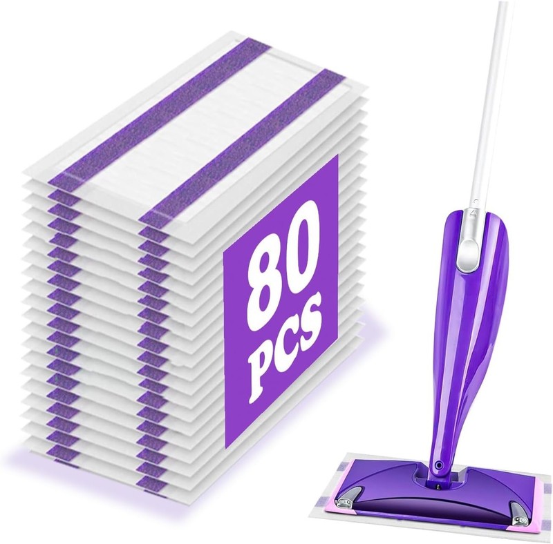 80 Count Super Absorbent Mop Pad Refills for WetJet Spray Mop - 4 Layers Thick gallery