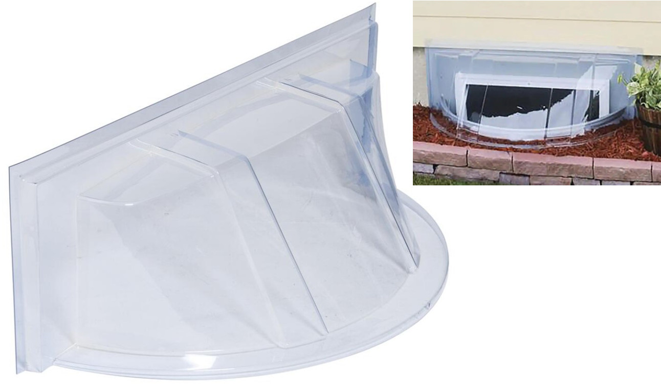 Window Well Cover Round Bubble, Economy 39 in. W x 17 in. D x 15 in. H, 1 Pack gallery