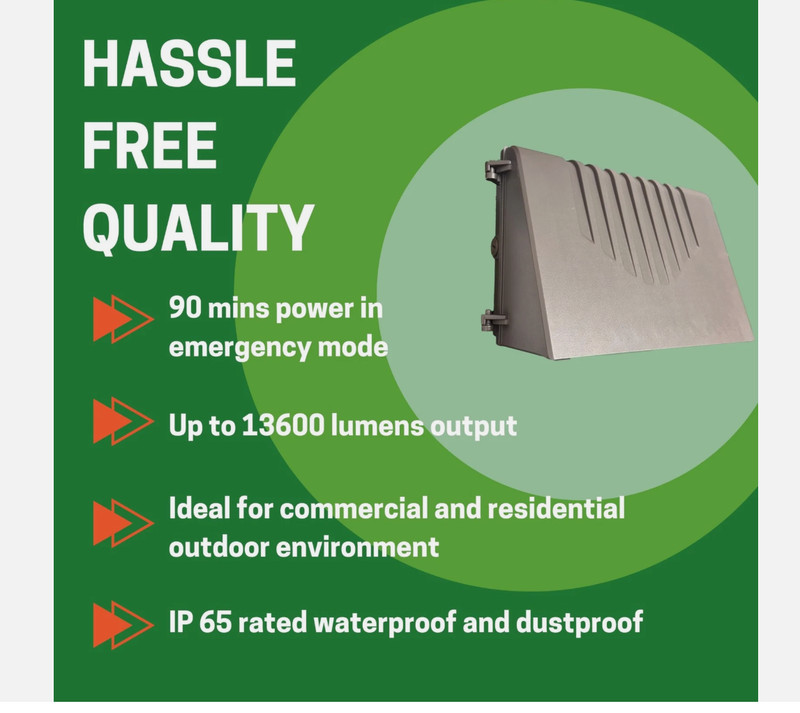 Full Cutoff Wall Pack 80W with Emergency Battery Backup, With Photocell Dusk ... gallery