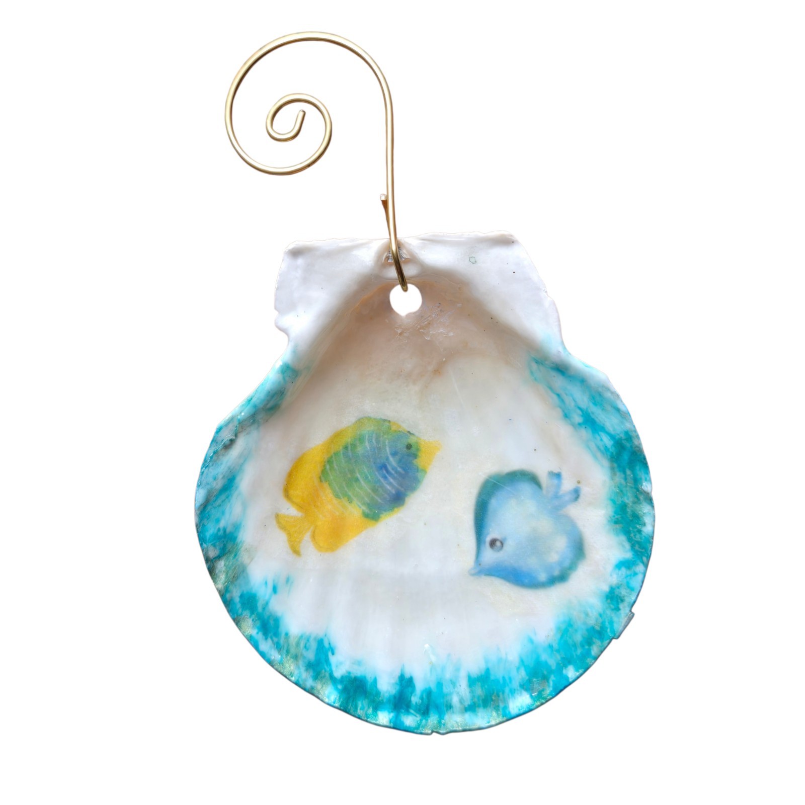 Handmade Beach Decoupage Seashell Ornament Display Coastalcore Boho Resin Sealed gallery