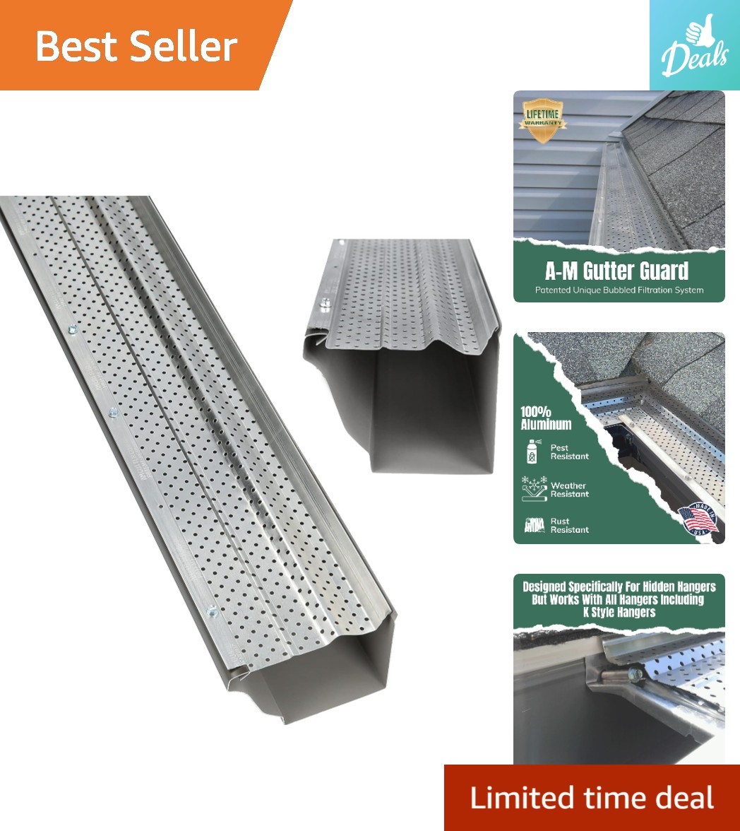 31 Feet Heavy Duty Gutter Guard - Invisible Leaf Protection, 8 Pack gallery