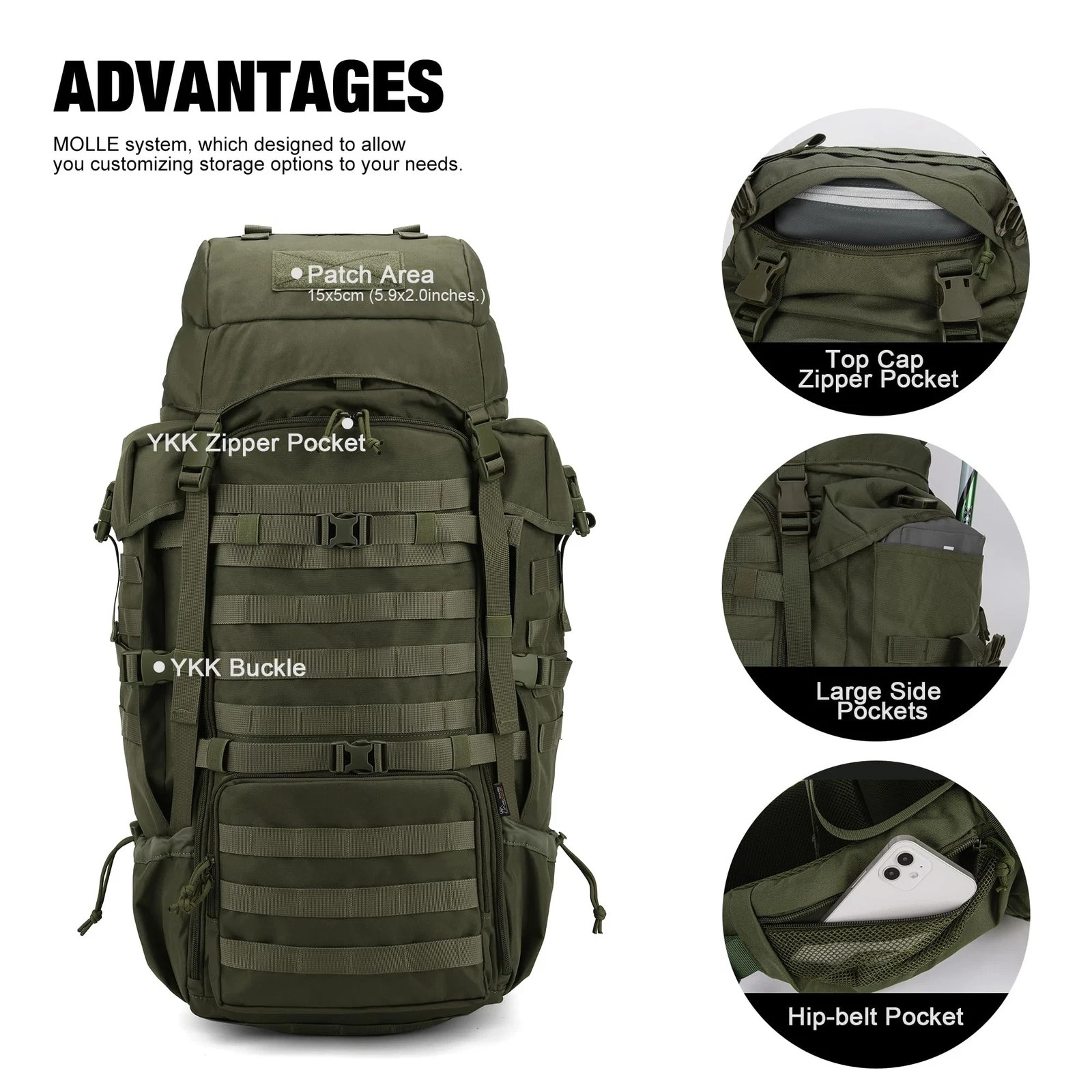 Mardingtop 70L Internal Frame Backpack for Hunting,Camping,Hiking Backpacking... 3