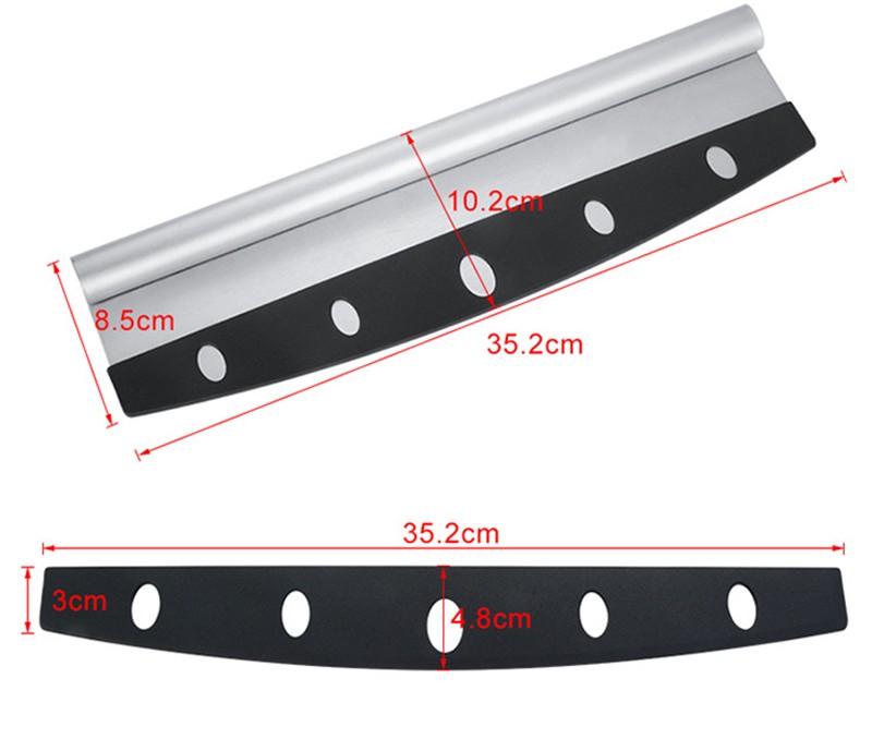 14" Pizza Cutter Sharp Rocker Blade Heavy Duty Stainless Steel Slicer US gallery