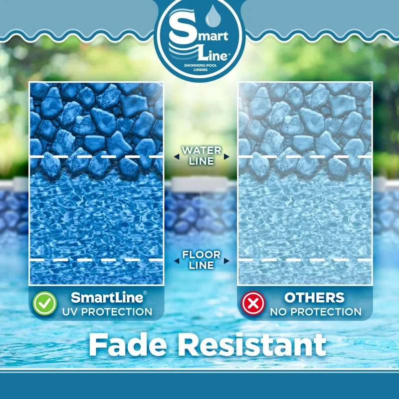 SmartLine Boulder Swirl Overlap Above Ground Swimming Pool Liner - 25 Gauge gallery