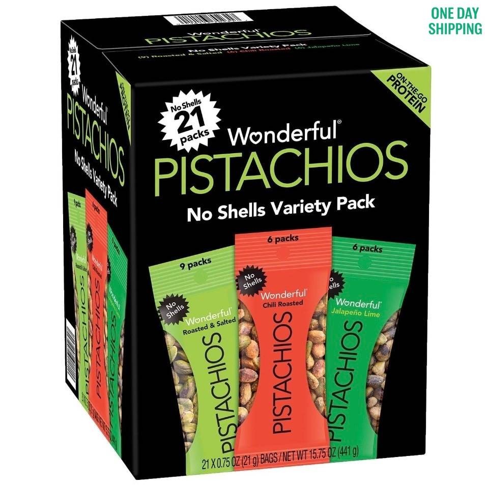 Wonderful Pistachios Variety Pack 0.75 oz 21 pk gallery