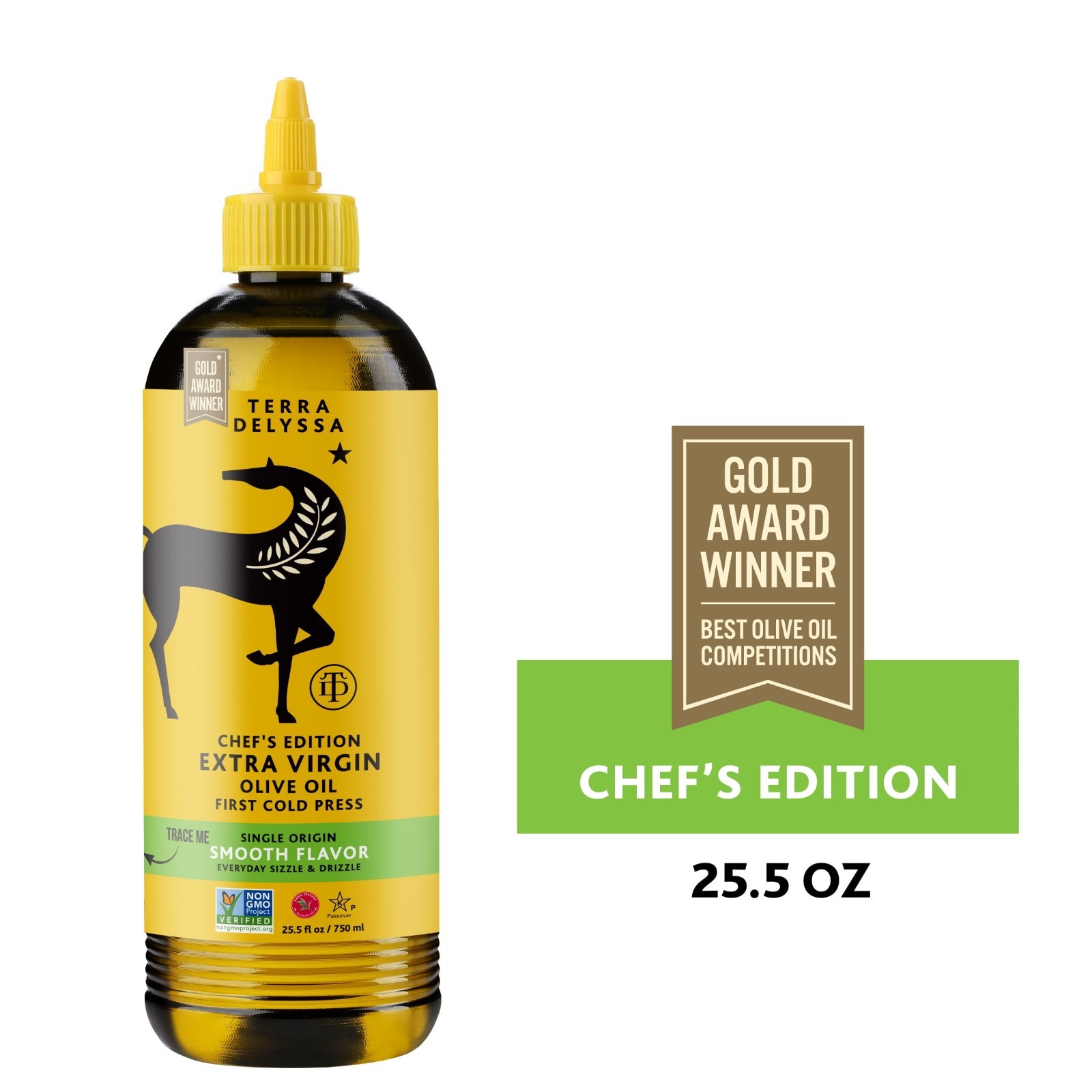 Terra Delyssa Single Origin EVOO Squeeze Bottle, Smooth, 25.5 fl oz. gallery