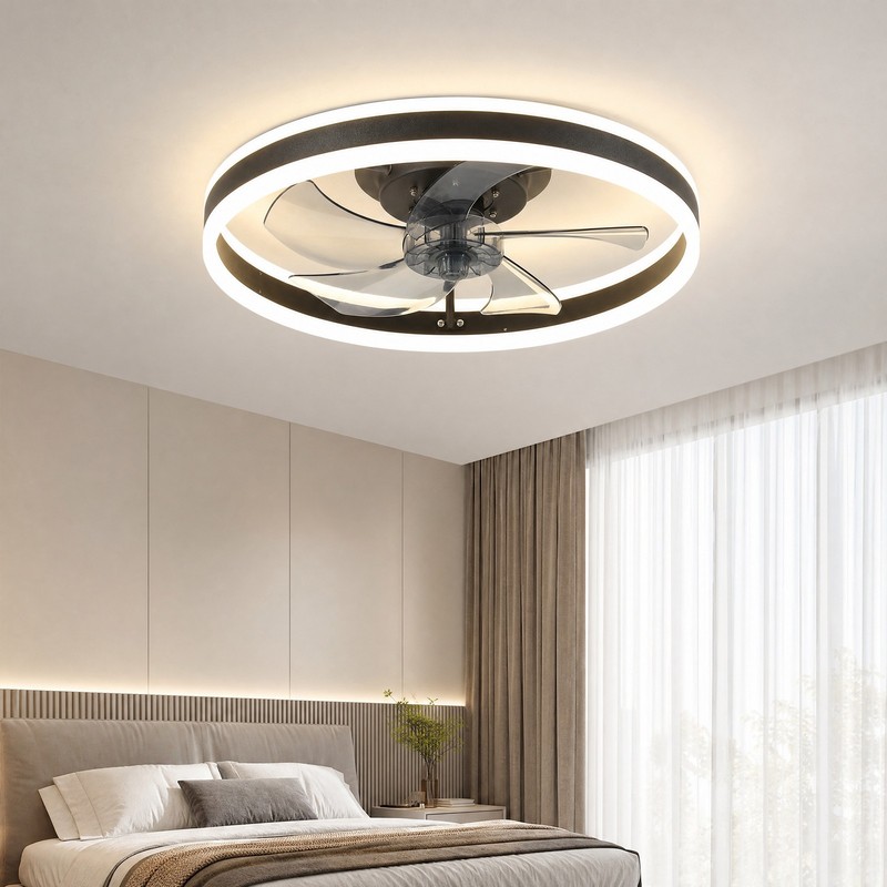 20" Ceiling Fan Light Kit Flush Mount LED Lamp with Remote APP Control Dimmable gallery