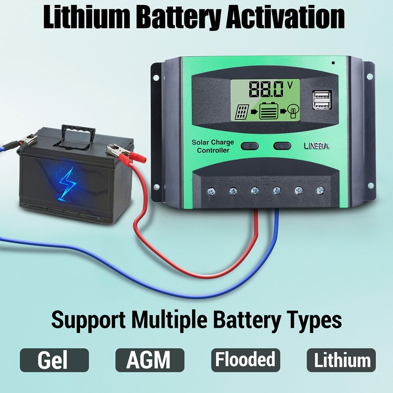 100A MPPT Solar Charge Controller 12V/24V/48V Battery Max PV 50V Regulator 2 USB gallery