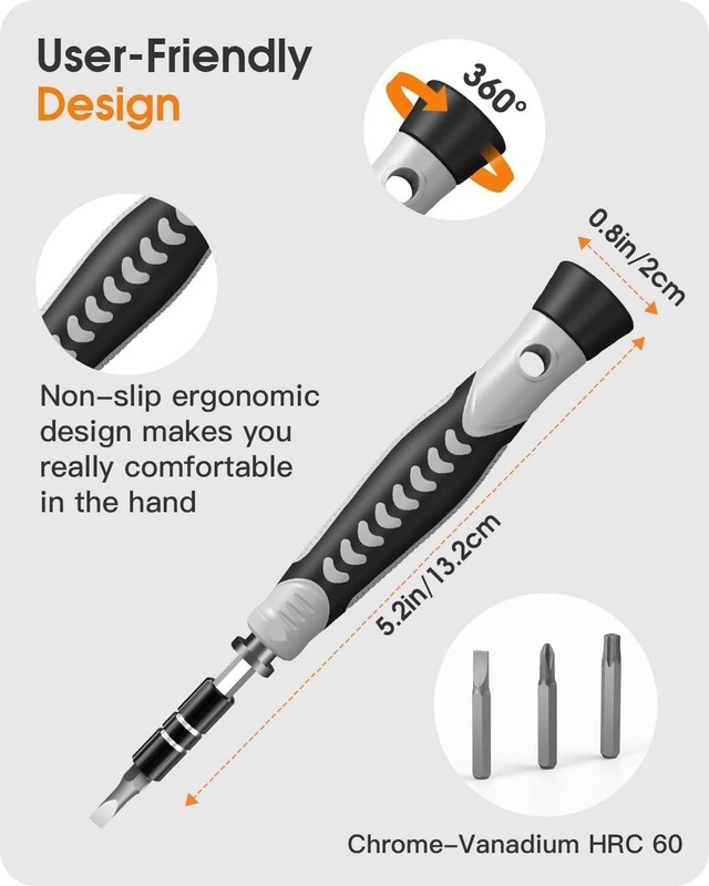 Precision Screwdriver Set 130 in 1 with 120 Bits Orange gallery