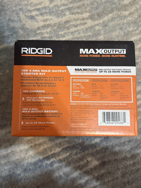 🔋 18V MAX Output Starter Kit with (2) 4.0 Ah Batteries and Charger by RIDGID gallery