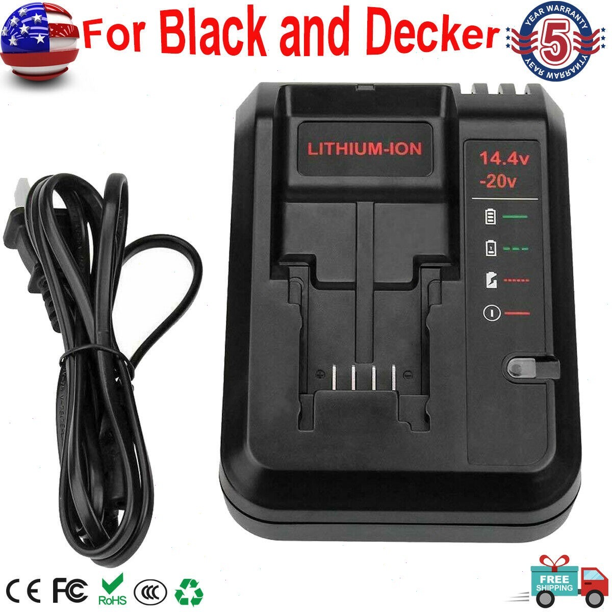 2PACK 8.0Ah Li-ion Battery / Charger for Porter Cable 20V MAX PCC685L PCC680L gallery