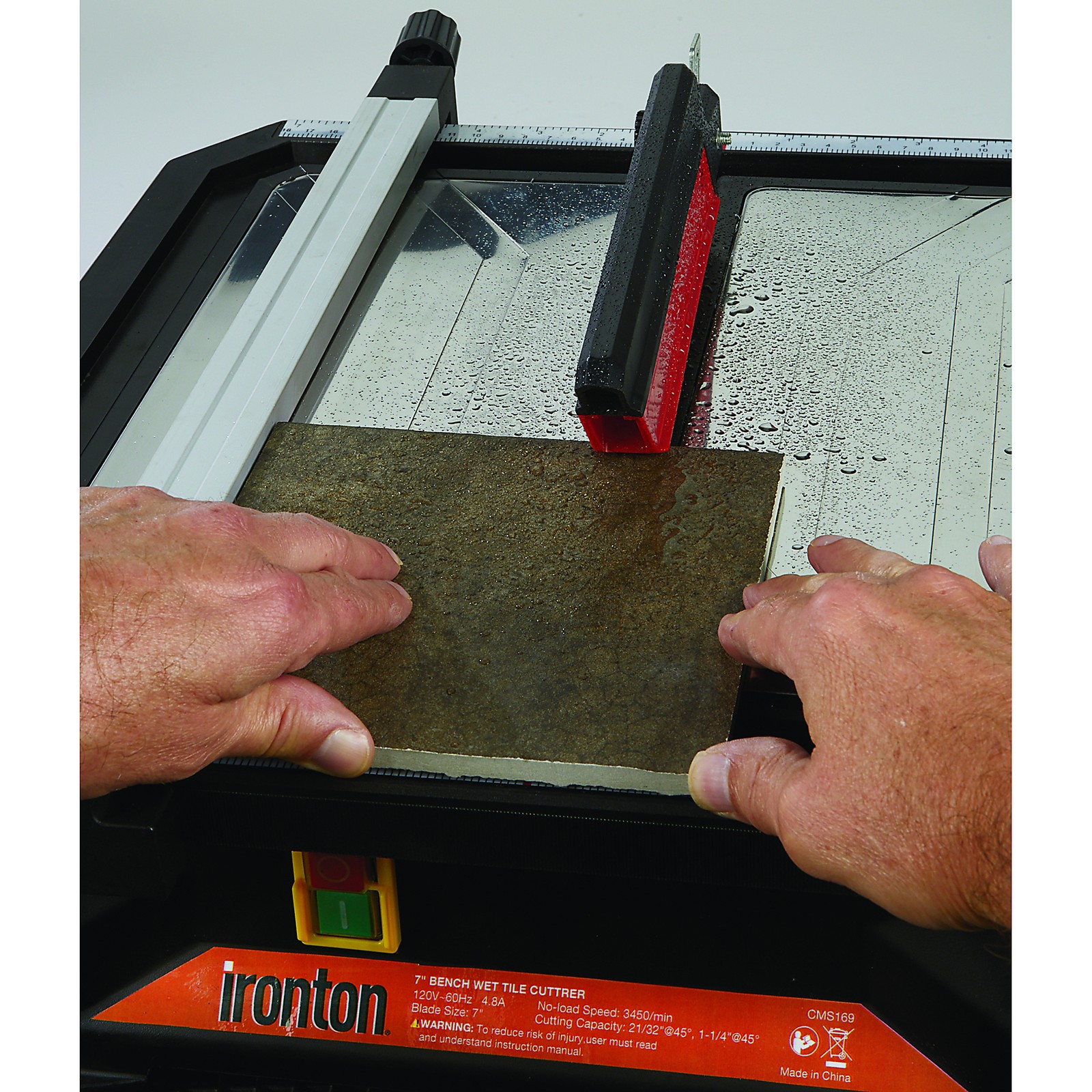 Ironton 7in. Bench Wet Tile Cutter, 3450 Max. RPM, 120 Volts, Cuts Ceramic, gallery