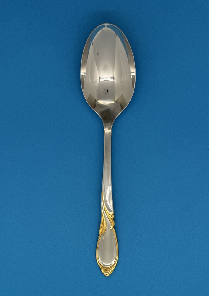 YAMAZAKI CACHE GOLD STAINLESS FLATWARE GLOSSY GOLD ACCENTED JAPAN - CHOICE