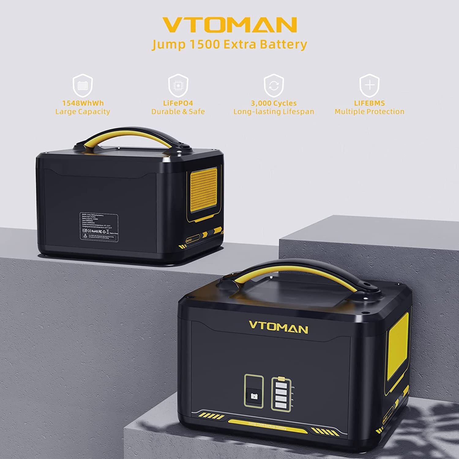 VTOMAN Jump 1500 Extra Battery 1548Wh Large Capacity LiFePO4 for Jump 1500X/1800 gallery